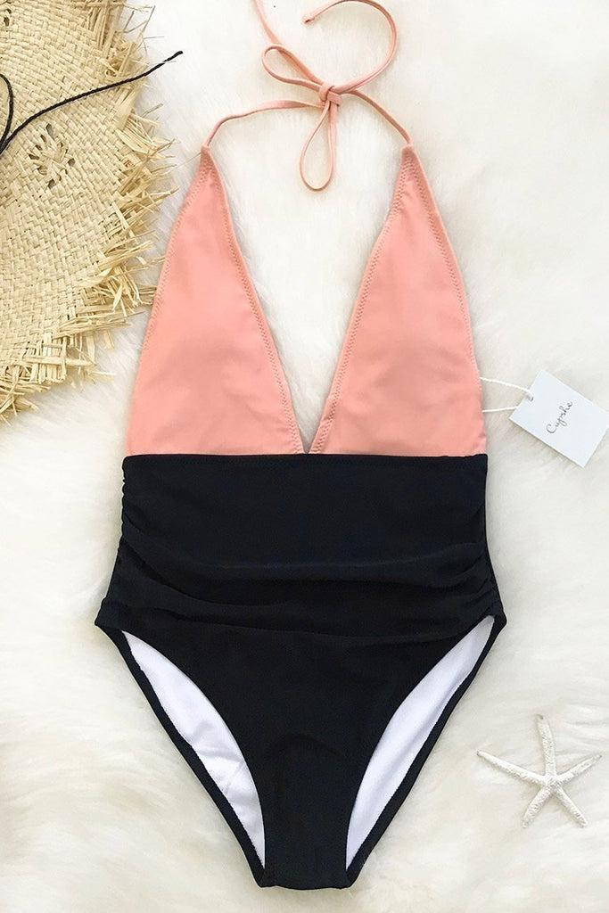 Fragrant Memory Halter One-piece Swimsuit