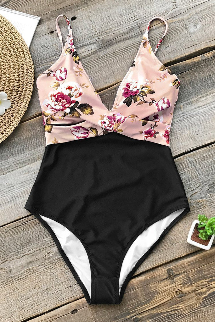 Pink Blossom Floral One-Piece Swimsuit