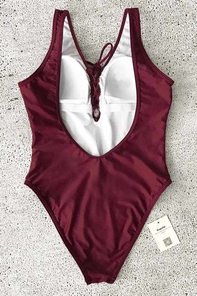 Be An Optimist Lace Up One-piece Swimsuit