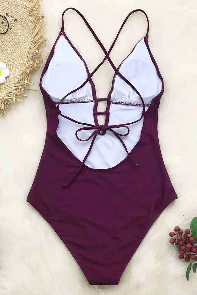 Charming Plum One-piece Swimsuit