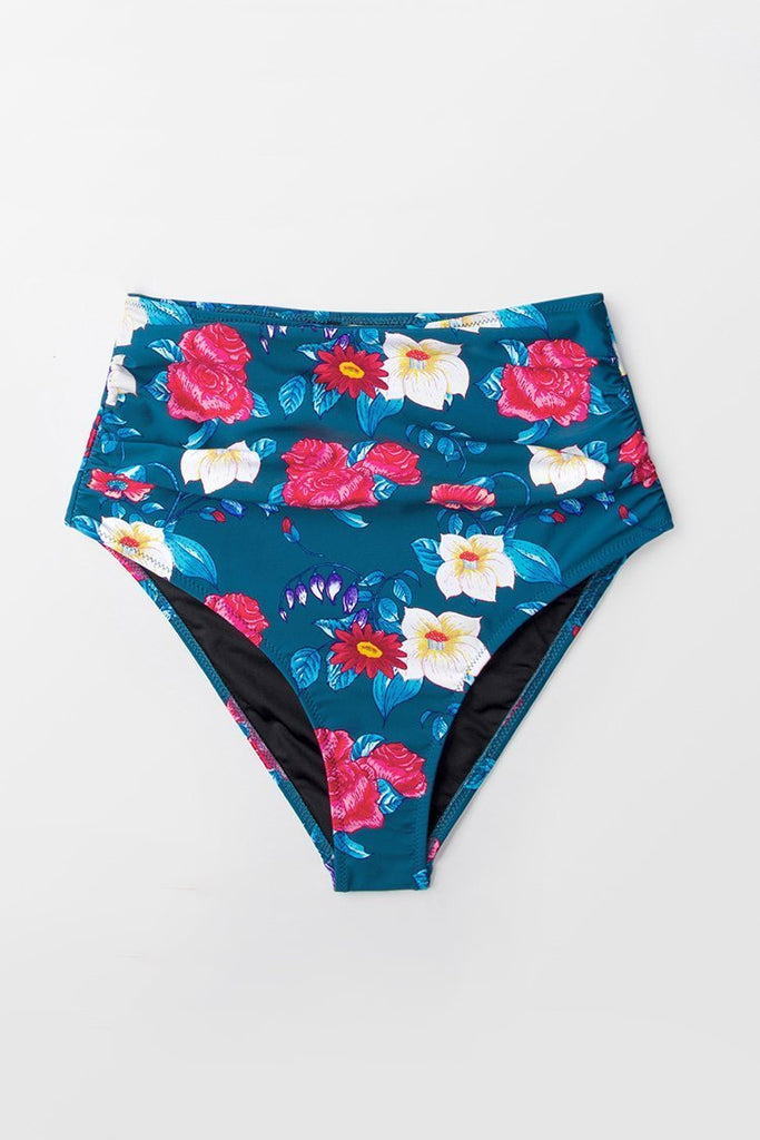 Sapphire Floral High-waisted Bikini Bottom