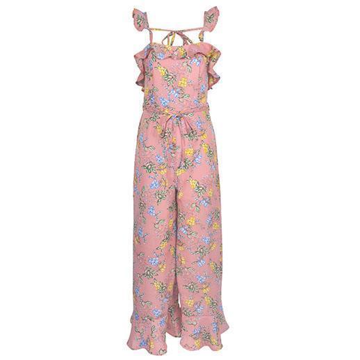 Backless Sleeveless Sling Jumpsuit Ruffled Strap Wide Leg Pants