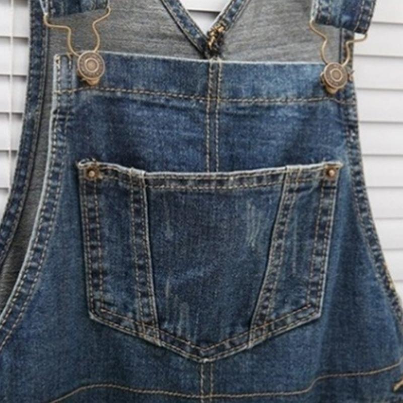 2019 New Stylish Women Denim Overalls Scratched Washed Ripped Hole Jumpsuits