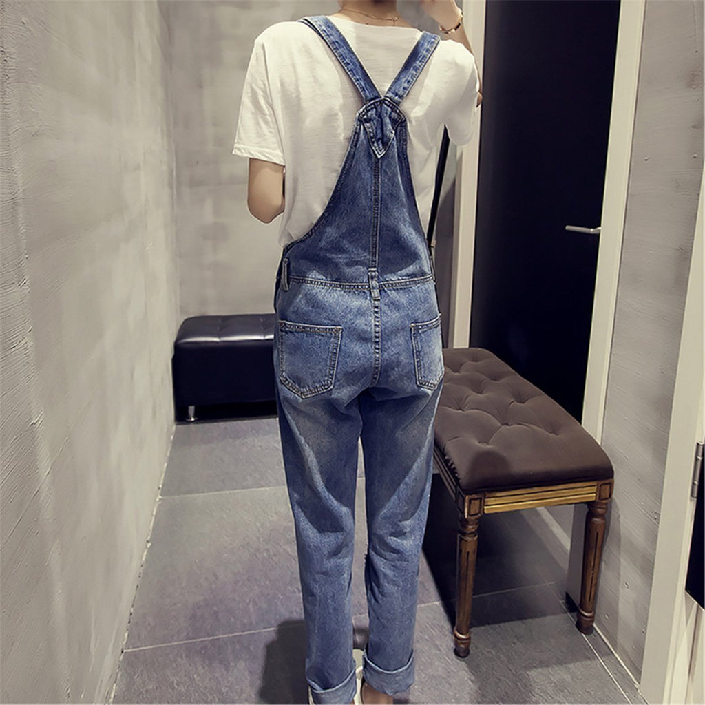 2019 New Plain Hole Street Style Jumpsuit