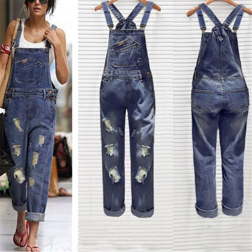 2019 New Plain Hole Street Style Jumpsuit