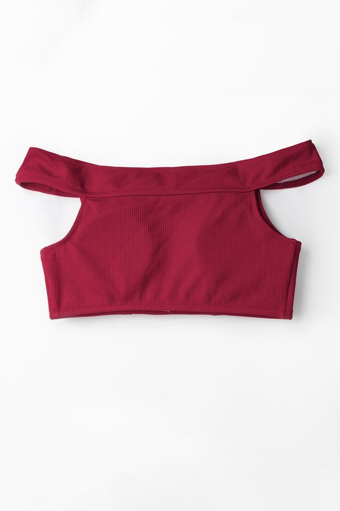 Ruby Red Off-The-Shoulder Bikini Top