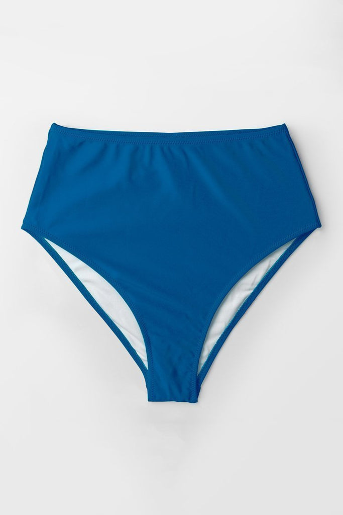 Ocean Blue High-waisted Bikini Bottom