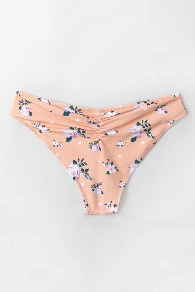 Orange Floral Bikini Bottom