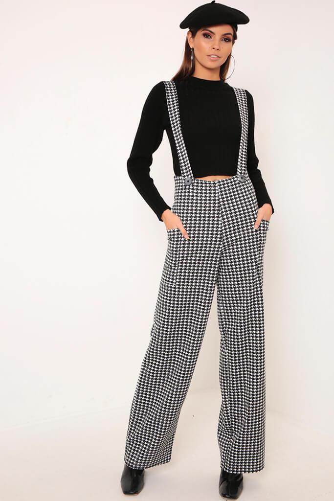 Black/White Dogtooth Dungaree