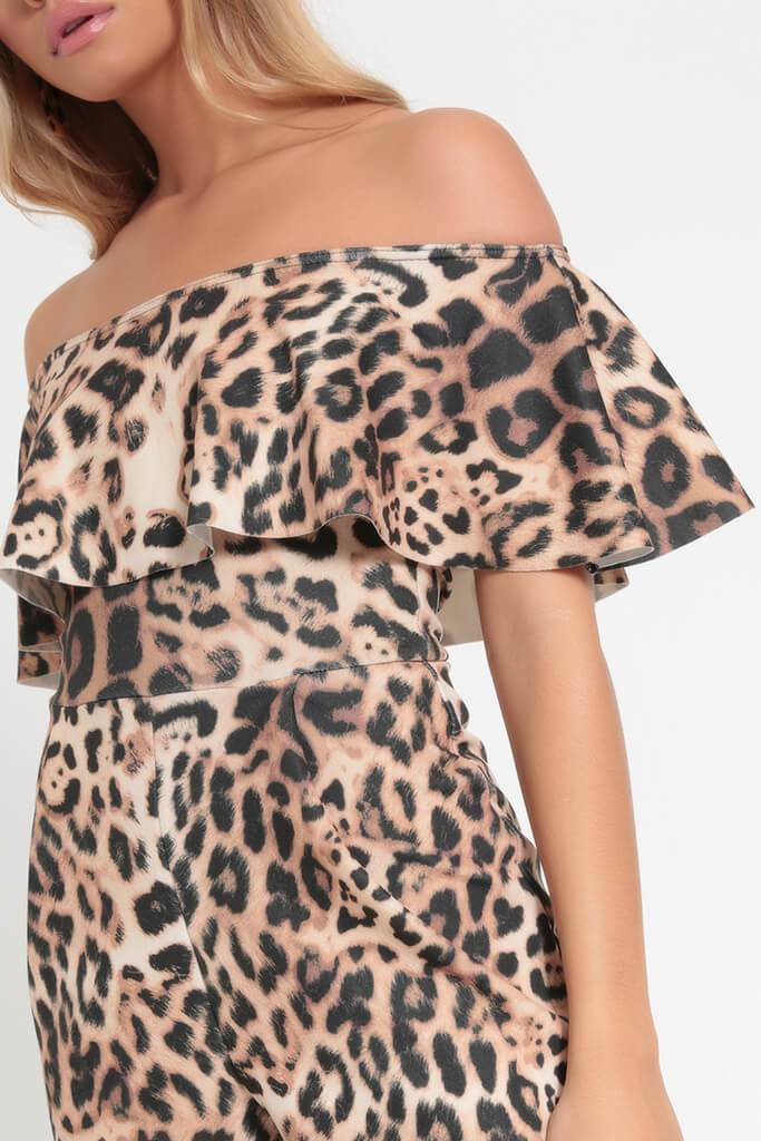 Leopard Print Bardot Playsuit