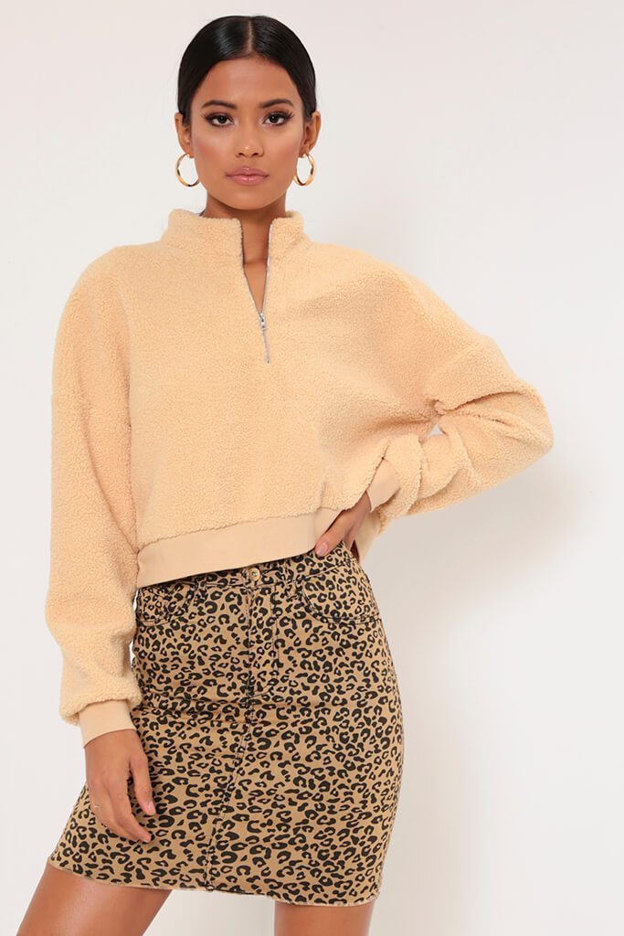 Brown Leopard Print Skirt