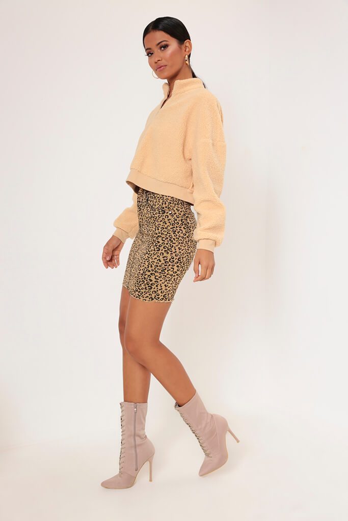 Brown Leopard Print Skirt