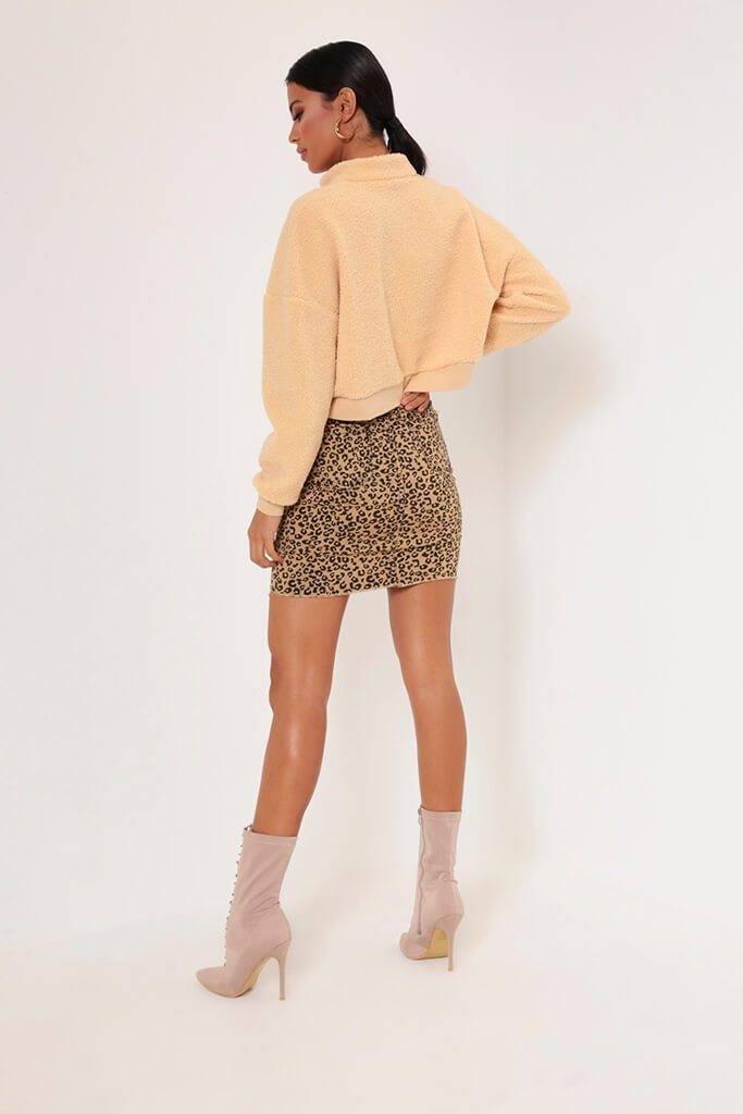 Brown Leopard Print Skirt