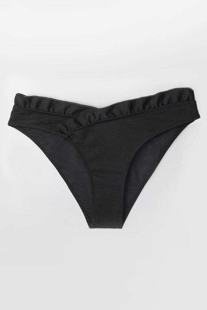 Black Ruffled Hipster Bikini Bottom