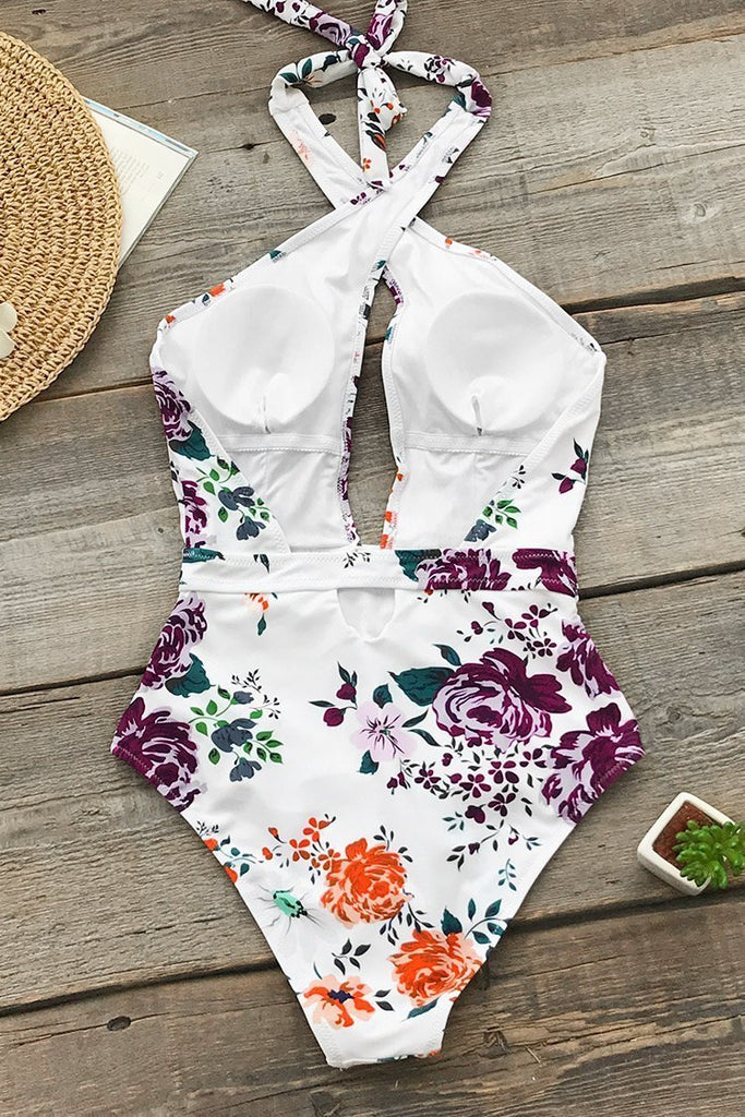 Rose Garden Wrap One-Piece Swimsuit