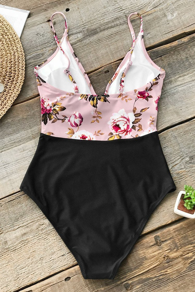 Pink Blossom Floral One-Piece Swimsuit