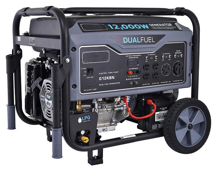 12,000W Dual Fuel Portable Generator in Space Gray with Electric Start, G12KBN, CARB Approved