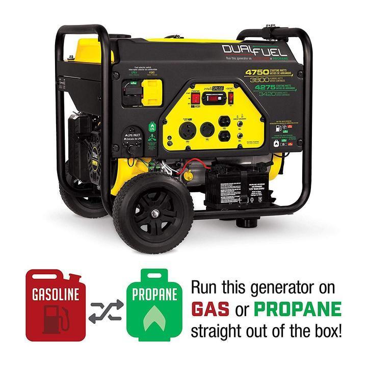 Just $129 & Free Shipping | 3800-Watt Dual Fuel RV Ready Portable Generator with Electric Start