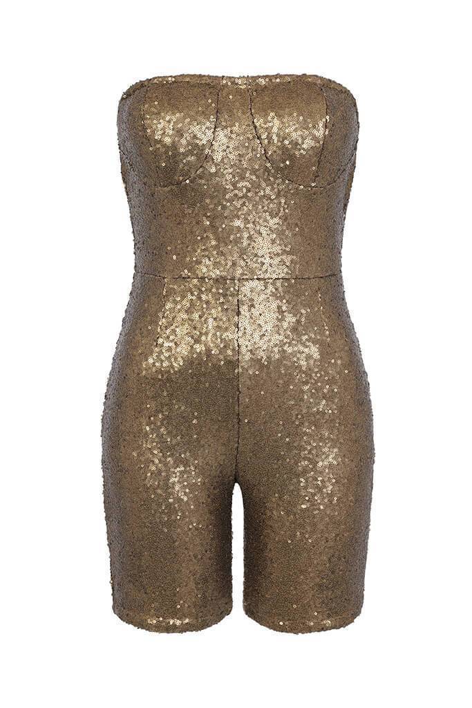 Khaki Luxe Sequin Unitard